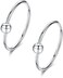 Sterling Silver Cartilage Earrings Gold/Black/Rose Hypoallergenic Mini Tiny Small Huggie Hoops Ear Piercing Helix Endless Ball Bead Nose Sleeper Earrings for Women