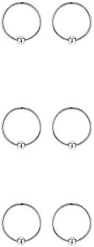Sterling Silver Cartilage Earrings Gold/Black/Rose Hypoallergenic Mini Tiny Small Huggie Hoops Ear Piercing Helix Endless Ball Bead Nose Sleeper Earrings for Women