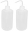 QUUPY 2PCS 1000ml/34 oz Plastic Squeeze Bottle With Measuring Refillable Bent Tip Wash Cleaning Soap Liquids Water Storage Containers Pot Holder Portable Safety Garden Home Kitchen Medical Supply (Whi