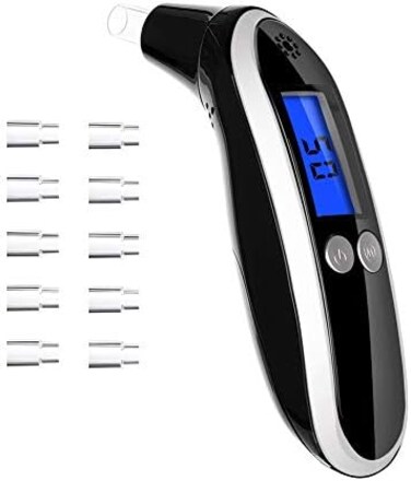 Lencool Ketone Breath Meter,Professional Digital Ketone Breath Analyzer Testing Ketosis with 10 Mouthpieces(Black