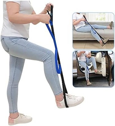 Mybow Leg Lifter Strap for After Knee Surgery Hip Replacement Recovery Kit Medical Leg Loop Lifter Pull Strap Lift Assist Rigid Foot Lifter for Disabled Elderly Adults Handicap Mobility Aids Portable