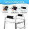 supregear Walker Grips (2 Pack, Soft Padded Hand Covers, Non-slip Comfortable Cushion Padding for Folding Rolling Wheelchair Rollator Crutch Handle, Moisture Wicking Mobility Accessory, Black