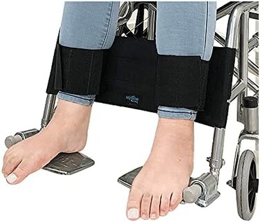 Mybow Wheelchair Footrest Leg Support Straps Wheelchair Restraints for Elderly Safety Harness Leg Rest Foot Strap Adult Seatbelt Medical Restraints Leg Strap for Handicap Disabled (Black