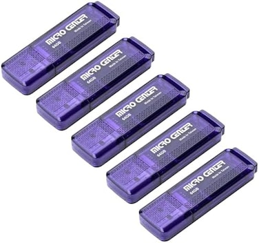 INLAND Micro Center SuperSpeed 5 Pack 64GB USB 3.0 Flash Drive Gum Size Memory Stick Thumb Drive Data Storage Jump Drive (64G 5-Pack