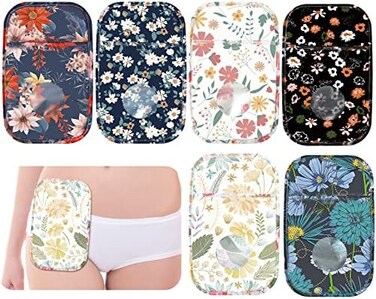 Sosation 6 Pieces Ostomy Bag Covers Waterproof Ostomy Shower Cover Stretchy Lightweight Colostomy Bags Covers Shower Ostomy Wraps with Opening for Women Men Ileostomy Care Protector Odor Reducing Supp