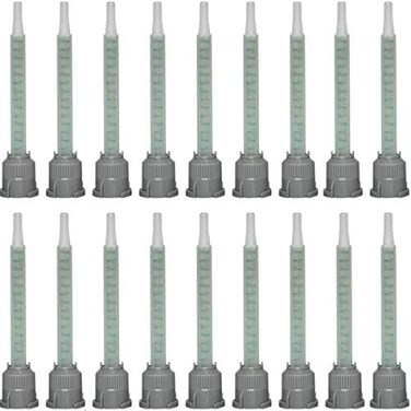 EINGSDFGCH 20 Pieces Epoxy Adhesive Mixing Nozzle Tip Resin Mixer Adhesive Gun Applicatior for 50ml/1.7oz(1:1Ratio
