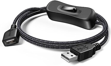 ANDTOBO USB Switch Extension Cable, Upgraded USB Extension Cord with On/Off Power Switch Cable for LED Strips, iOS System, etc- 3.3 FT