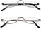 KoKoBin Half Reading Glasses - 2 Pairs Half Rim Metal Frame Glasses Spring Hinge Readers with Leather Pouch for Men and Women