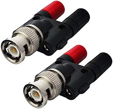 موصل مقسم كابلات RF المحورية من نوع BNC ذكر إلى مقبسين أنثى مزدوجين من نوع الموز 4 مم من ون لينك مور، محول موز BNC لهوائيات راديو HF، جهاز راسم الإشارة، جهاز قياس متعدد رقمي، عبوة من قطعتين