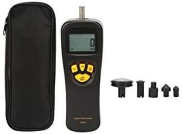 Jectse Digital Contact Tachometer,LCD Handheld RPM Rotation Motor Speed Gauge 0.5-19999RPM,High Precision r Counter Speed Detector with Max/Min/Last Data Backlight Hold Functions