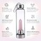 SAOI Crystal Water Bottle - Rose Quartz Gemstone Infused Elixir - Natural Wellness Healing - Glass/Stainless Steel