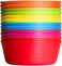 PLASKIDY Kids Plastic Bowls Set of 12 Children Bowl 10 Ounce Microwave Dishwasher Safe BPA Free Non Toxic Toddler Bowls 6 Bright Colors for Cereal, Soup, Snack Great Plastic Bowls for KidsToddlers