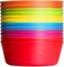 PLASKIDY Kids Plastic Bowls Set of 12 Children Bowl 10 Ounce Microwave Dishwasher Safe BPA Free Non Toxic Toddler Bowls 6 Bright Colors for Cereal, Soup, Snack Great Plastic Bowls for KidsToddlers