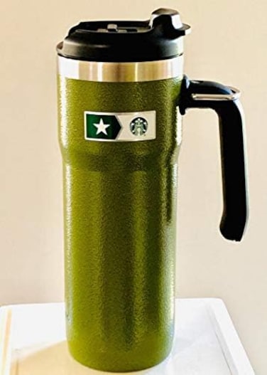 StarbucksStanley Military Commitment Double Walled Hammered Stainless Steel Tumbler With Handle
