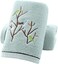 Pidada Hand Towels Set of 2 Embroidered Bird Tree Pattern 100% Cotton Absorbent Soft Small Decorative Towel for Bathroom 13.8 x 29.5 Inch (Aqua Green