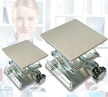 SUCOHANS Stainless Steel Lab Jack Scissor Stand Platform (8" x 8