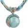 Harlorki Women Lady Retro Vintage Bohemian Style Twist Woven Rope Chain Turquoise Rhinestone Pendant Collar Necklace Fashion Jewelry, Medium, Rhinestone, No Gemstone