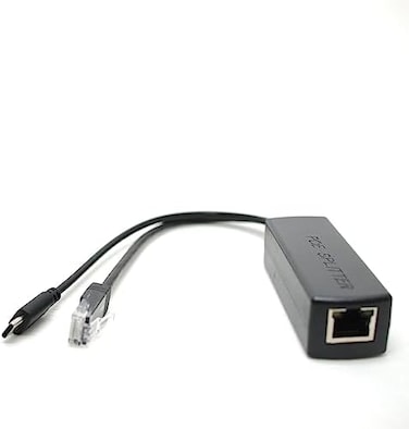 DSLRKIT Gigabit USB Type C Active PoE Splitter 48V to 5V IEEE802.3af Power Over Ethernet for Raspberry Pi 4 4B