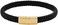 Geoffrey Beene Men's Braided Genuine Leather Bracelet with Stainless Steel Closure