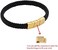 Geoffrey Beene Men's Braided Genuine Leather Bracelet with Stainless Steel Closure