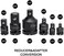 HELAKLS 6-Piece Impact Adapter and Reducer Socket Set, 1/4 3/8 1/2 3/4 Inch Female To Male Air Square Drive and Wrench Conversion Kit, Cr-Mo Steel, Ball Detent, Hand Tools With Case