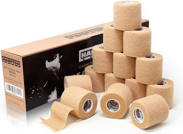 Hampton Adams (14-Pack2&rdquo; x 5 YardsBeige Self Adhesive Bandage Wrap &ndash; Breathable Self Adherent Wrap for PeoplePets - Athletic Elastic Cohesive Bandage for Sports Injury: Ankle, KneeWrist sprains