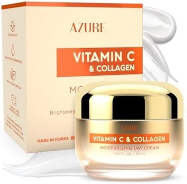 Azure Cosmetics Azure Dermatologist Tested Vitamin C Face Moisturizer - K Beauty Anti-Aging, GlowingDeep Hydration Face Cream - Korean Skincare - All Skin Types 1.69 fl oz