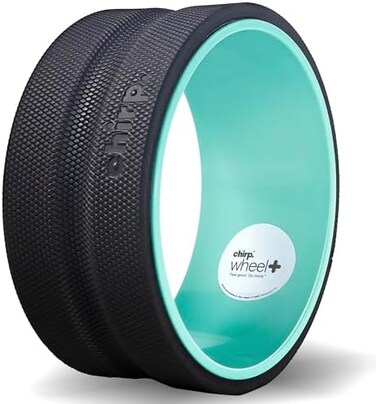 Chirp Wheel Back Stretcher w/Sweat-Resistant Foam Padding, 10" Medium Body Roller, Satisfying Roller Wheel, Targeted Muscle Yoga Wheel, PVC-Free Roller Wheels, Deep Massage Stretching Equipment