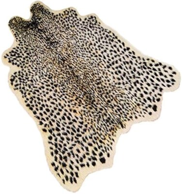 yingda1992 Leopard Print Rug,Faux Cowhide,Artificial Carpet,Simulation Cowhide, Leopard, Tiger, Zebra, Cow Hide Mat Rug Animal Print Rug Hide Faux Carpet (A/ 40x37inch,3.3x3.1ft