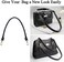 Beaulegan Purse Handle Replacement Bag Straps - Microfiber Leather - Great for Handbag, 23.6 inch Long and 0.8 inch Wide, Black with Gold Clasp, 2 PCS Black PH003slv