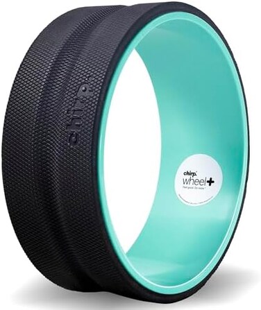 Chirp Wheel Back Stretcher w/Sweat-Resistant Foam Padding, 12" Gentle Body Roller, Satisfying Roller Wheel, Targeted Muscle Yoga Wheel, PVC-Free Roller Wheels, Deep Massage Stretching Equipment
