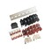 Dinkle Assembly Kit DK10N Red/Black 10 Gang with Jumpers DIN Rail Terminal Blocks, 6-20 AWG, 60 Amp, 600 Volt