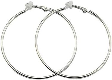 Clip On Big Extra Large Fake Round Hoop Earrings for Women Non Pierced No Piercing Ear Fashion Simple Circle Huggie Hoops Jewelry Gifts