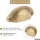Yetaha 10pcs Cabinet Cup Pull Handle, 82x35mm Drawer Shell Pull Handles, Vintage Antique Kitchen Cupboard Pulls Furniture Knob with Screws Suitable for Handware Drawer Dresser Door, Brass