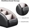 YAPISHI Large Leather TV Remote Control Holder Organizer Black with 5 Compartments Nightstand Desktop Media DVD Player Remote Tray Caddy Storage Box for Mobile Phone Pen Office Stationery Controllers