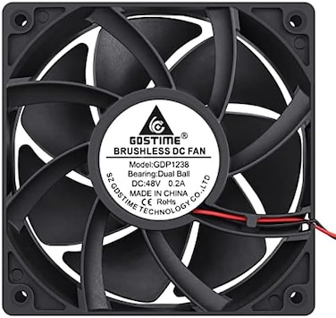 GDSTIME 1238 48V Fan, 120mm x 38mm Dual Ball Bearings DC Brushless Cooling Fan