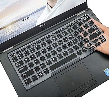 imComor Keyboard Cover for Dell Latitude E7450 E7470 E5470 E7480 5480 5490 5491 7490, Dell Latitude 3340 E3340 Laptop Keyboard Protector Ultra Thin Soft Keyboard Skin, Black (US Layout, with Pointing