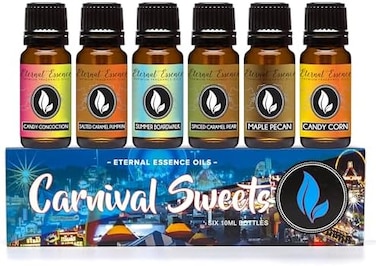 Eternal Essence Oils Carnival Sweets Set of 6 Premium Fragrance Candy Corn, Salted Caramel Pumpkin, Summer Boardwalk
