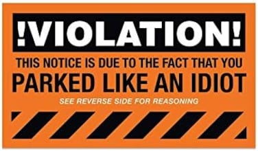 SBLABELS You Parked Like an Idiot Business Cards - Bad Parking Cards - 100 Cards