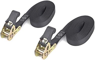 PowerTye - Endless Ratchet Strap - Easy Grip (Hookless, Black Tie Down Strap w/ 400 lb. Working Load Limit / 1,200 lb. Break Strength, Ideal for Motorcycle, Truck Beds,Cargos, 1in x 10ft, 2-Pack