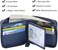 محفظة هوزتنكور بسحاب للرجال، مصنوعة من الجلد، مزودة بتقنية حجب RFID، محفظة ثنائية الطي لبطاقات الائتمان (FBA)