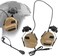 ATAIRSOFT Tactical Headset Unlimited Power intercom with Microphone Waterproof Headphones, no Noise Reduction Function (TAN