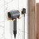 XIGOO Adhesive Hair Dryer Holder - Stick on Wall or Wall Mount Bathroom Hair Blow Dryer Rack Organizer Compatible with Dyson Supersonic Hair Dryers (Gold