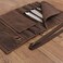 Hersent Large Chef's Knife Roll Bag, Heavy Duty Waxed Canvas Knife Carrier, 11 Pockets Kitchen Cooking Tools Storage Case, Easily Carried By Shoulder Strap ForProfessional Chefs, Culinary School Stude