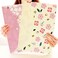 Tongcloud 10 pcs Style Floral Printed A4 Paper Document File Folder Poly Envelopes Document Organizer Booklet File Paper Folders with Snap Button 4 Color (4 Color, A4