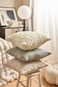 DOKOT Decorative Knit Throw Pillow Cover Chiristmas Farmhouse Sweater Square Warm Cushion Cover for Couch, Bed, Home Accent Decor (Cream, (18x18 inches(45x45cm