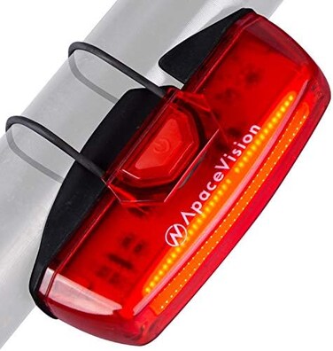 مصباح خلفي للدراجة قابل لإعادة الشحن عبر منفذ USB من Apace Vision، فائق السطوع بقوة 100 لومن، مصباح LED خلفي للدراجات الجبلية، سهل التركيب، يعمل كضوء خلفي أحمر لضمان أقصى درجات الأمان أثناء ركوب الدرا