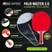 Expert Table Tennis Palio Master 3.0 Table Tennis BatCaseITTF-Approved Intermediate Ping Pong RacketAllround Speed, Spin and Control