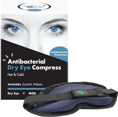 The Eye Doctor Essential &ndash; Antibacterial Hot Eye Compress Heat Bag for Dry Eye, Blepharitis and MGD - Safe to Heat in a Microwave &ndash; Hot and Cold Eye Compress