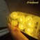 Anordsem 2 Pack Cotton Balls String Lights, Battery Operated 10 LED Hanging Lights for Bedroom, L: 2.15M/6.56ft Warm White Snowball Fairy Lights for Indoor Room, Party, Wedding, Christmas Decor